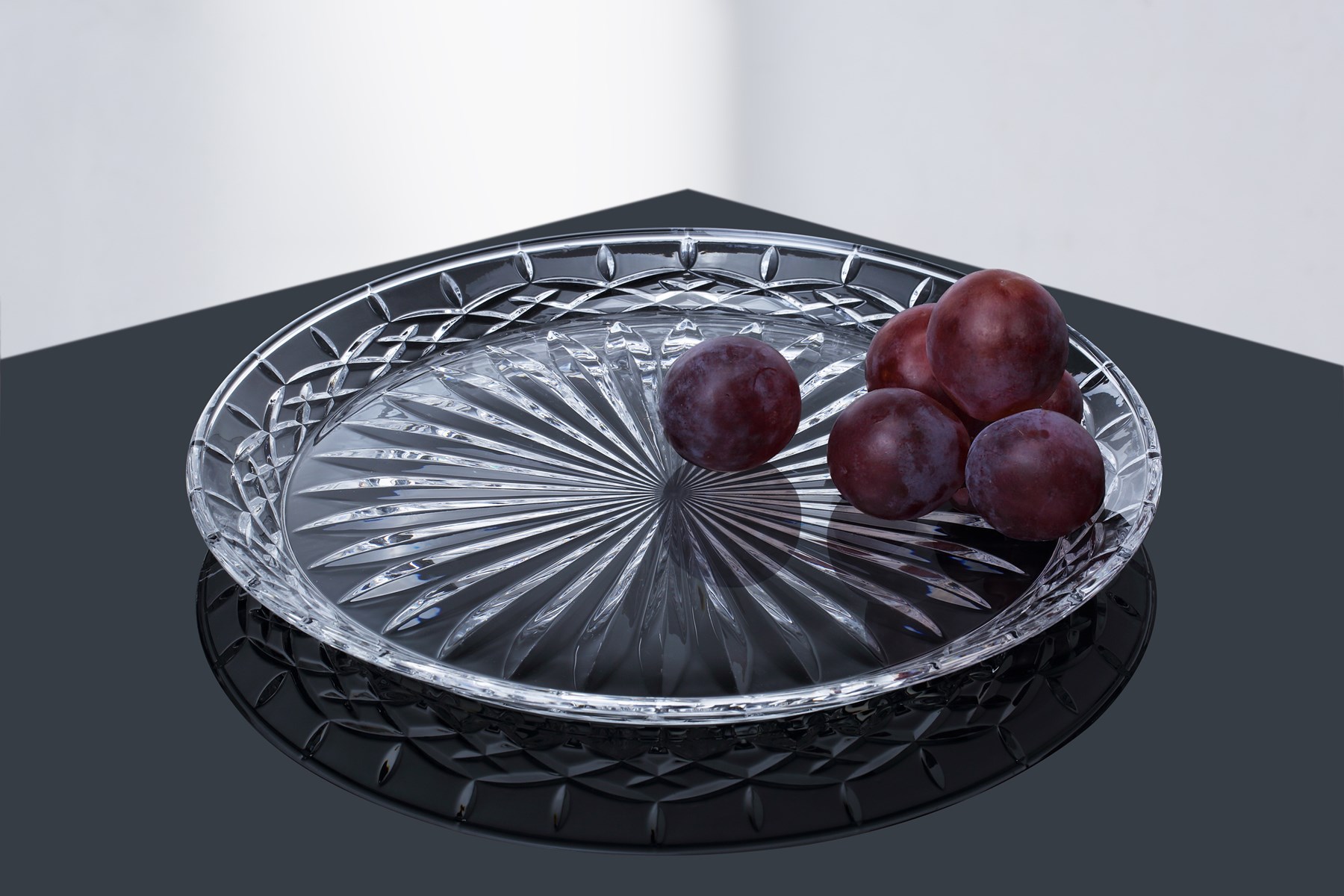 Glasplatte HARVEY (Torten-, Obstteller) - runde Platte aus Glas - Tortenplatte, präsentierteller etc