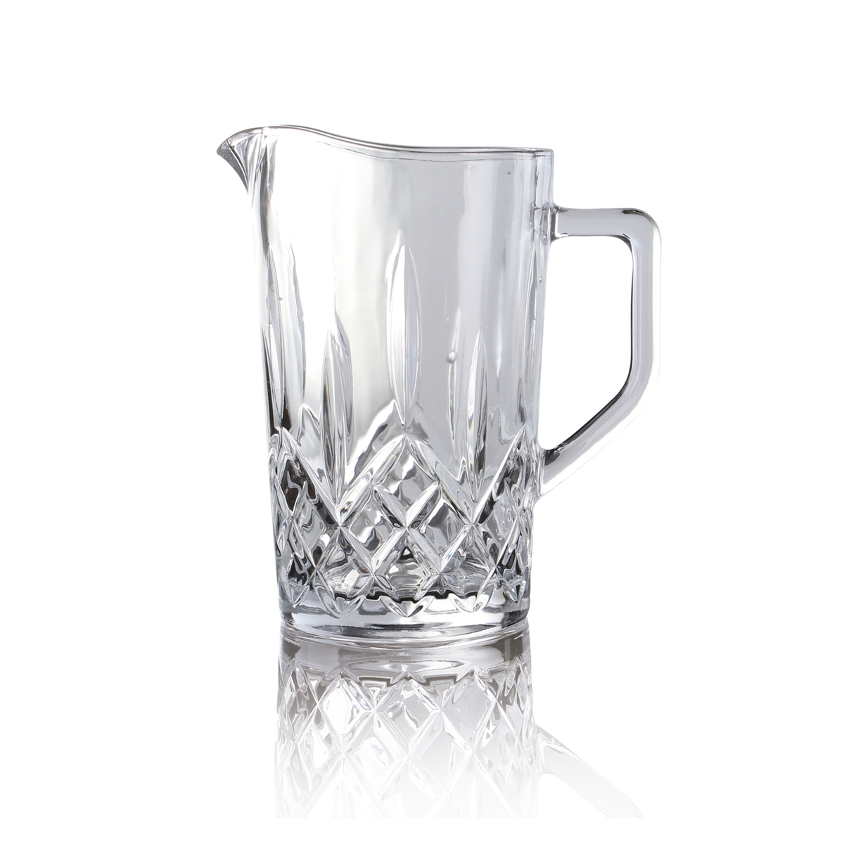 Glaskrug mit Henkel HARVEY 1.2 Liter - Vintage Krug aus Glas als Wasserkrug oder Bierkrug