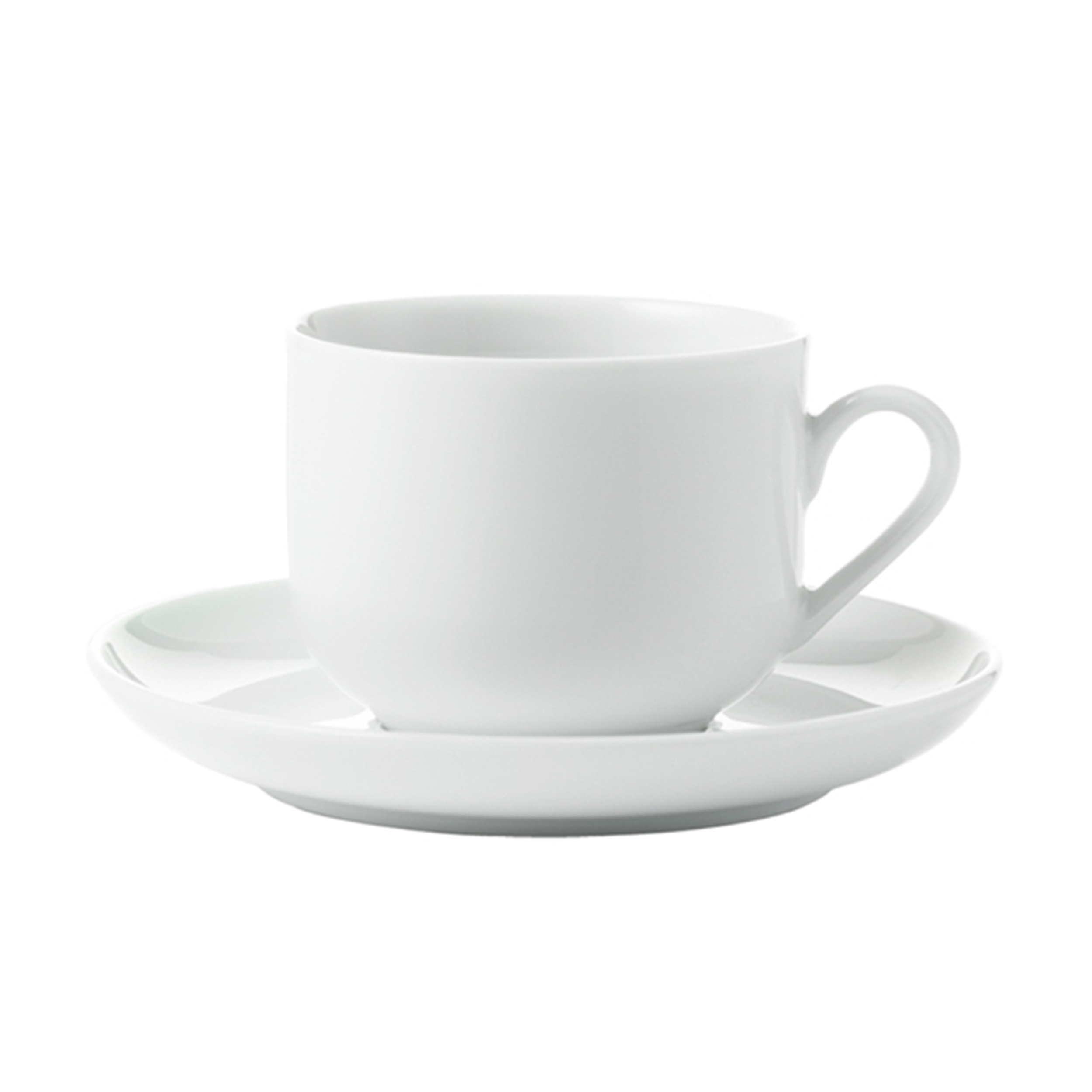 Kaffeetasse mit Unterteller ""asw"" - Kaffeetasse mit Untertasse - Porzellan Geschirr weiss