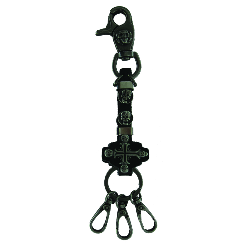 Schlüsselanhänger mit Totenköpfen,Hacken - Schlüsselanhänger Kreuz, Totenköpfe und Schlüsselhacken