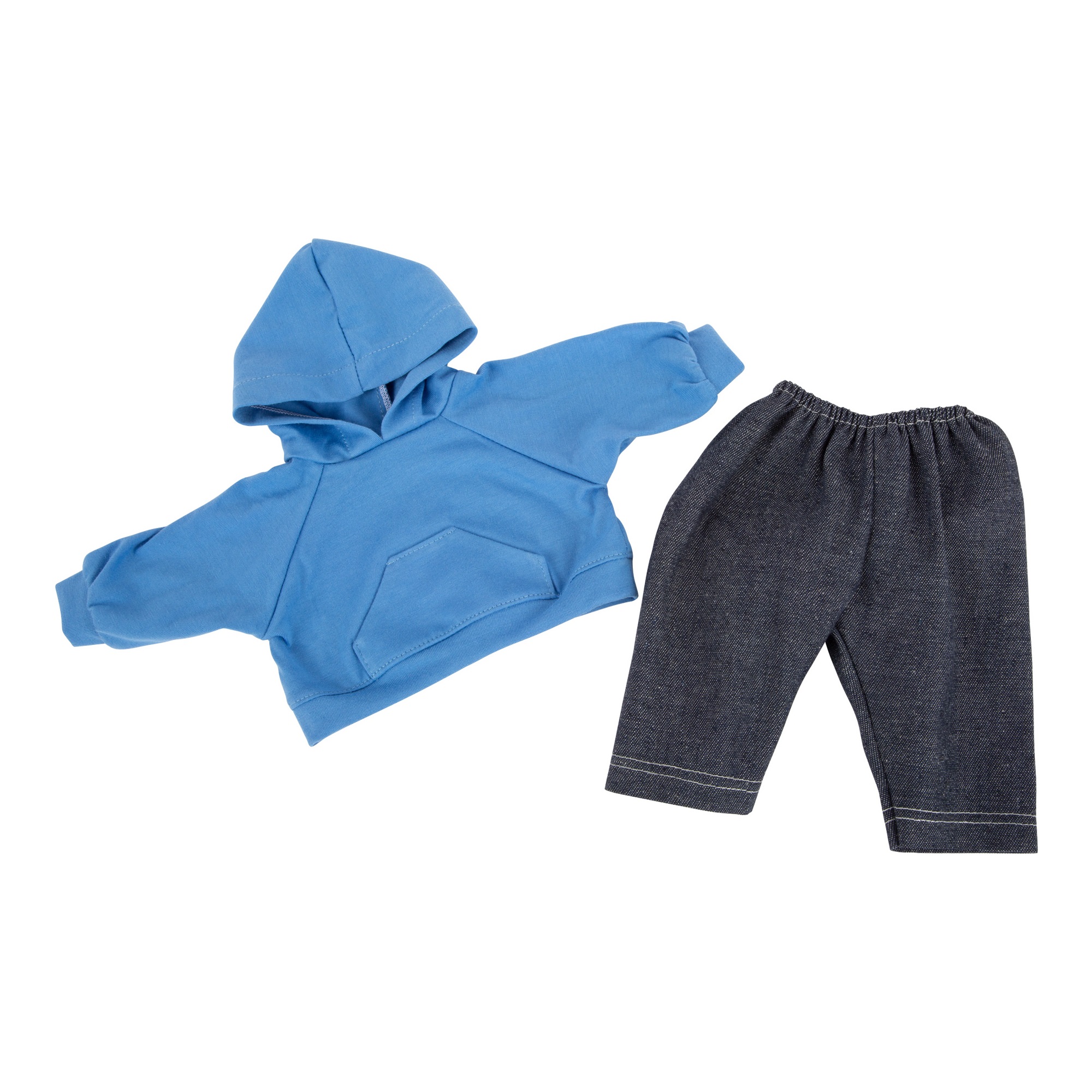 Puppenkleidung Kapuzenpullover und Hose - Kleider für Bäbi / Puppen: Kapuzenpulli (Sweater) und Jeans