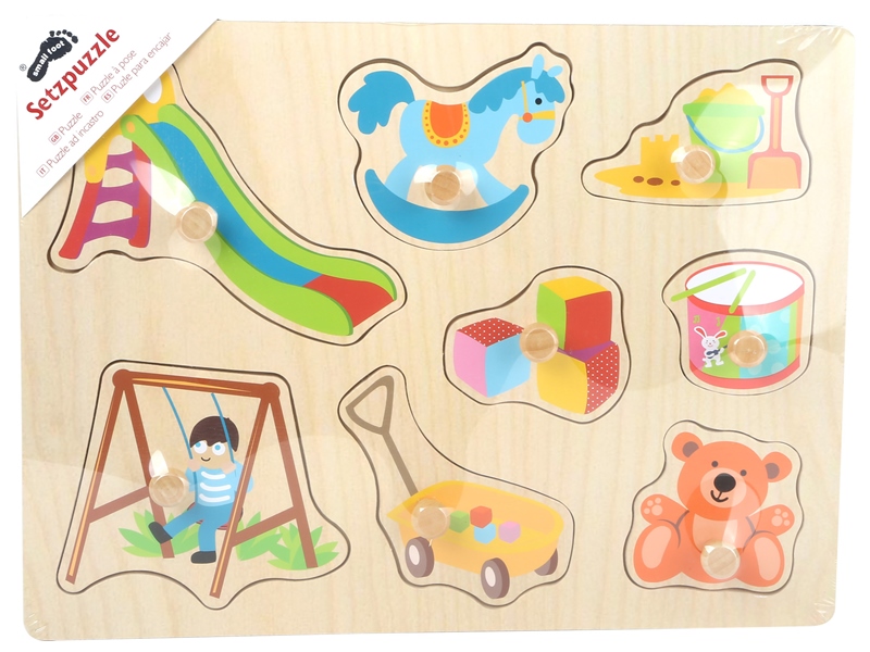 Setzpuzzle Spielzeug Small Foot Design - Steckpuzzle aus Holz, Holzpuzzle, Baby Puzzle Spielzeug