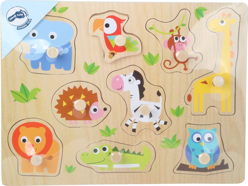 Setzpuzzle Zootiere Small Foot Design - Steckpuzzle aus Holz, Holzpuzzle, Baby Puzzle Zootiere