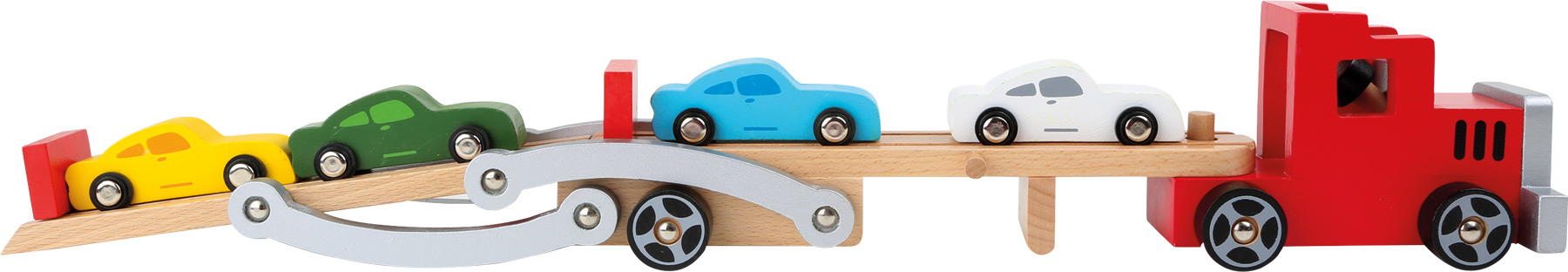 Holzspielzeug Autotransporter 34cm - Spielzeug Autotransporter mit Autos aus Holz von small foot