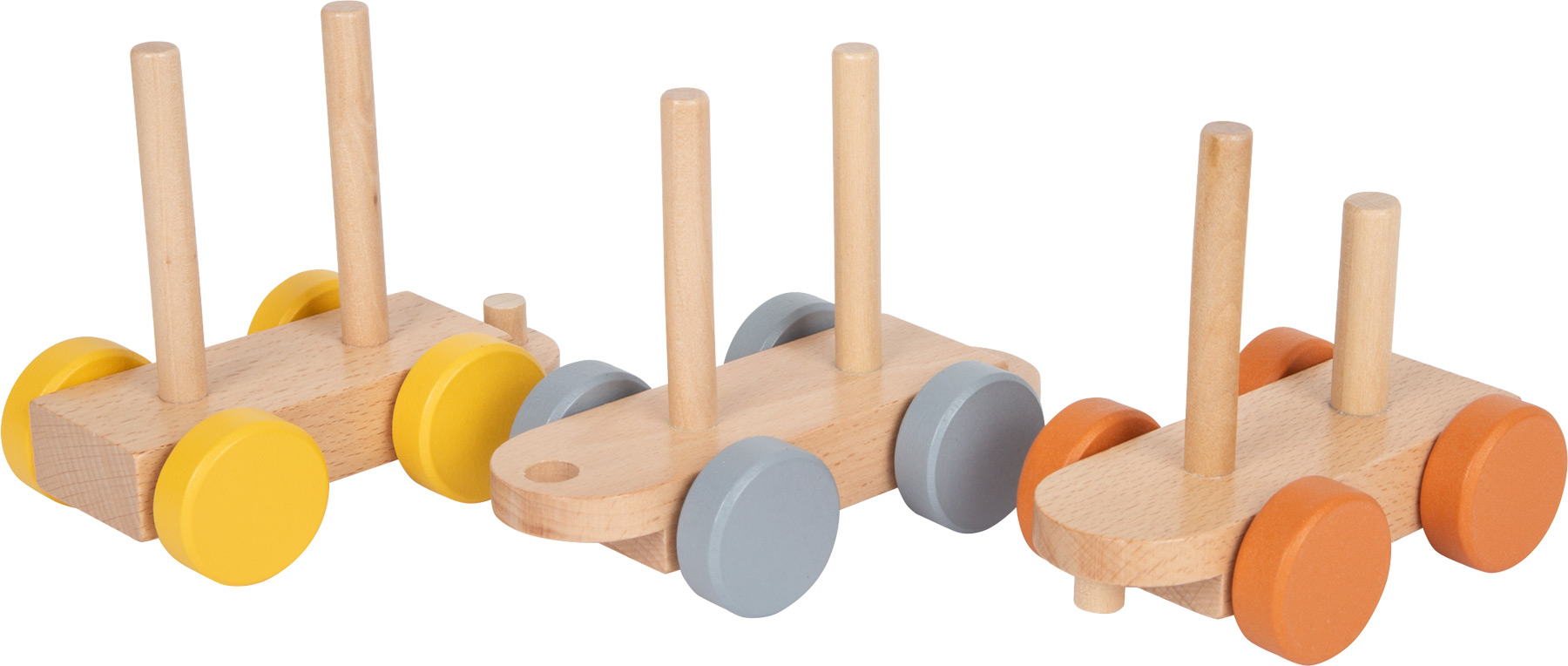 Holzzug mit Bauklötzen ""Safari"" - Holzbahn Lok mit Anhänger und Spielsteinen - Holzspielzeug