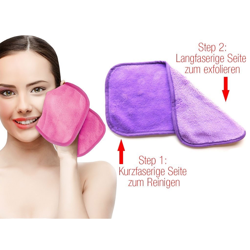 Sweet Face Make-Up-Entferner Tuch, 3 Stk - Gesichts Reinigungstücher wieder verwendbar 3er Set