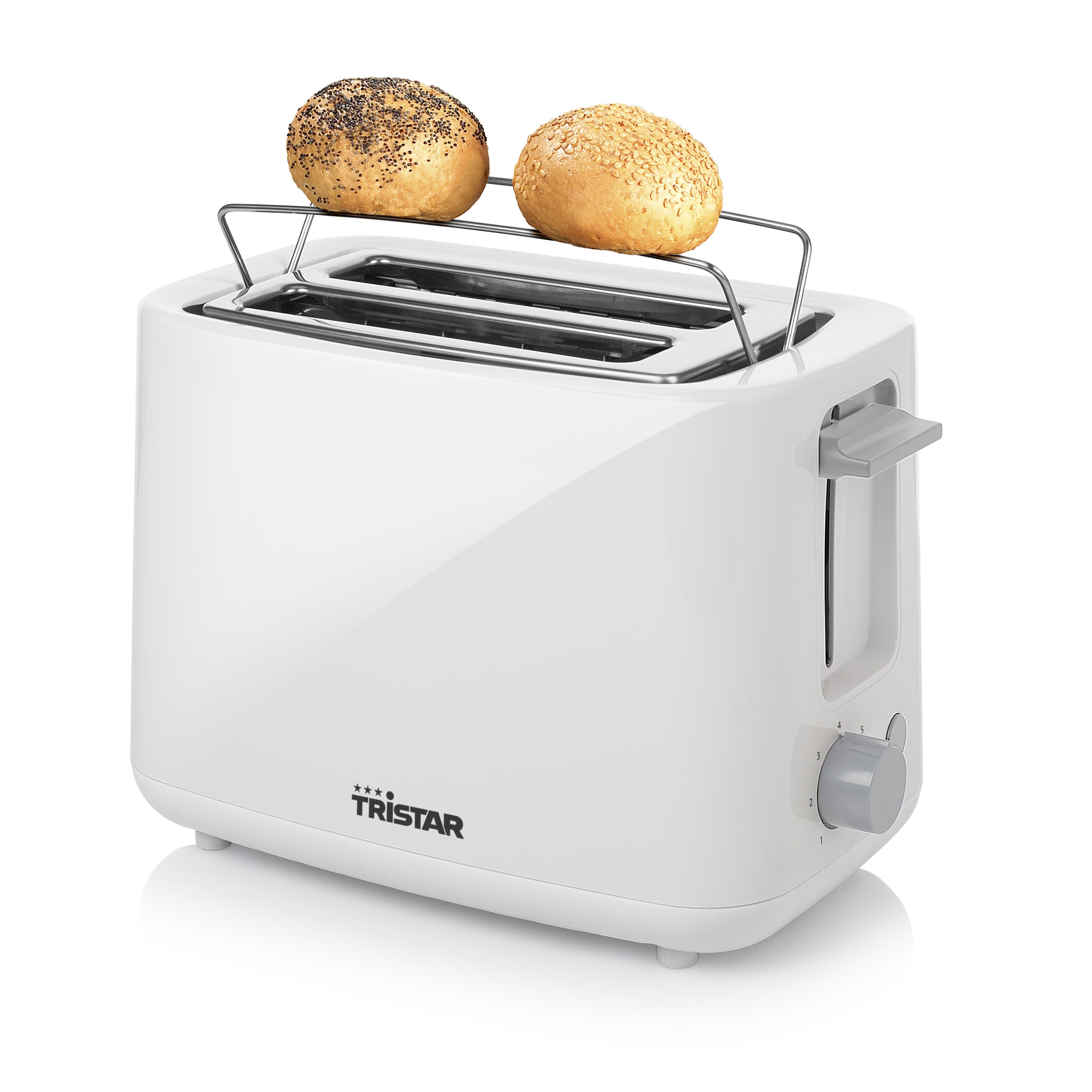 Toaster mit Brötchenaufsatz - Toaster für 2 Brotscheiben und Brötchenaufsatz