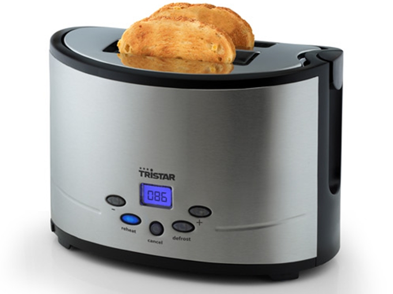 Toaster mit LCD Display, Edelstahl - Toaster mit LCD Display, Edelstahl