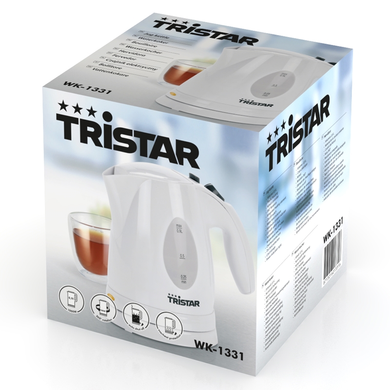 Wasserkocher 0.9 klein Liter von TriStar - Elektrischer Wasserkocher aus Kunststoff mit 1000 Watt
