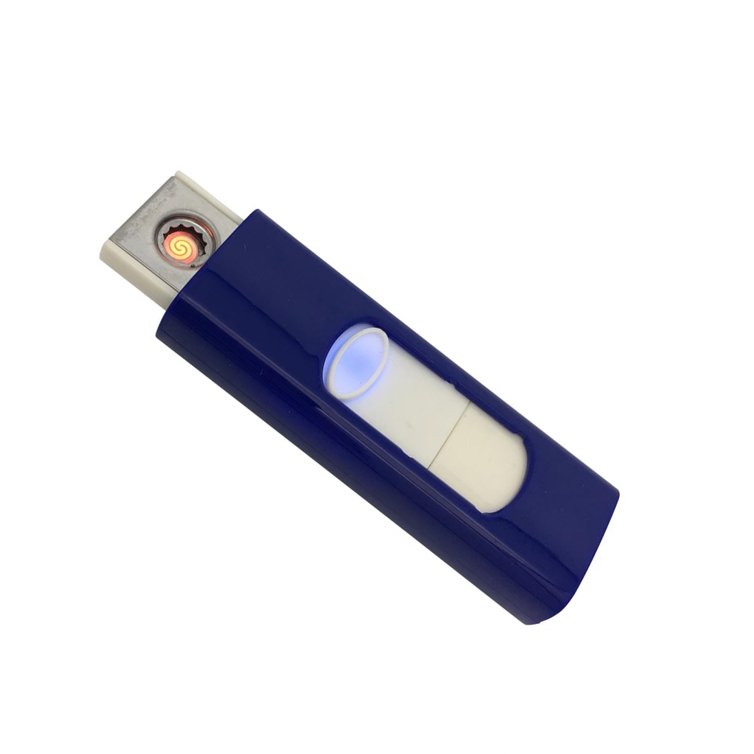Feuerzeug mit USB Stick aufladbar, blau - Elektronisches Akku USB Glühspiralen Feuerzeug windgeschützt