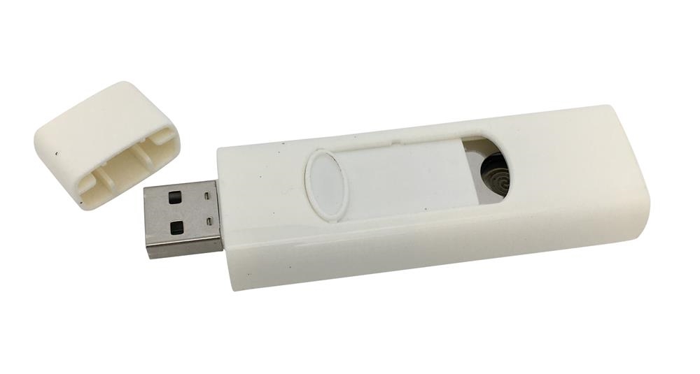 Display mit 24 Stk USB Feuerzeugen weiss - Elektronisches Akku USB Glühspiralen Feuerzeug windgeschützt