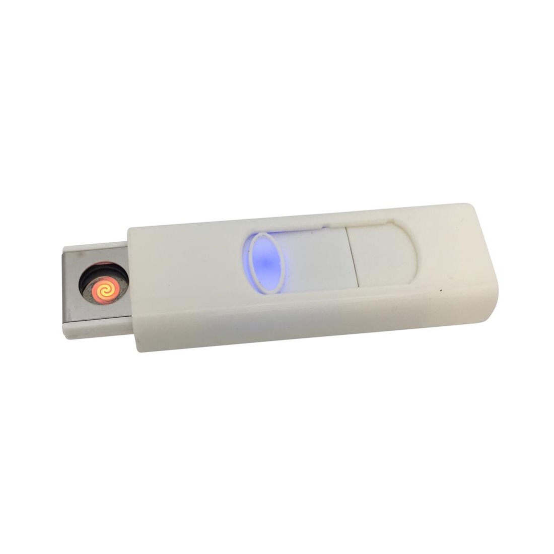 Feuerzeug mit USB Stick aufladbar, weiss - Elektronisches Akku USB Glühspiralen Feuerzeug windgeschützt