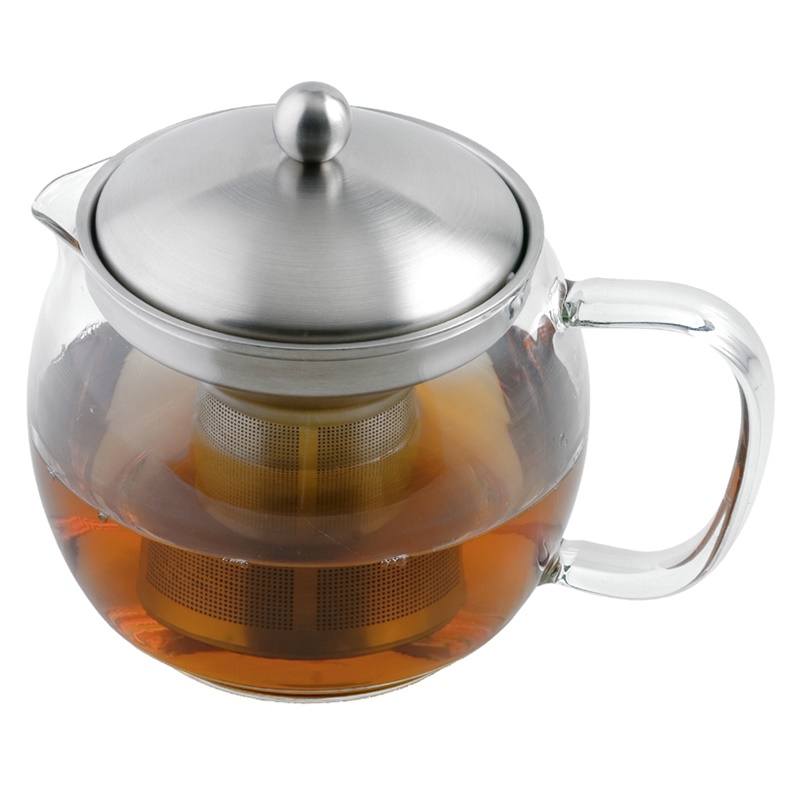 Teekrug WEIS mit Filter-Einsatz, 1.0L - Teekanne, Tee Krug 1.0l, Glas mit Filtereinsatz (Teekessel)