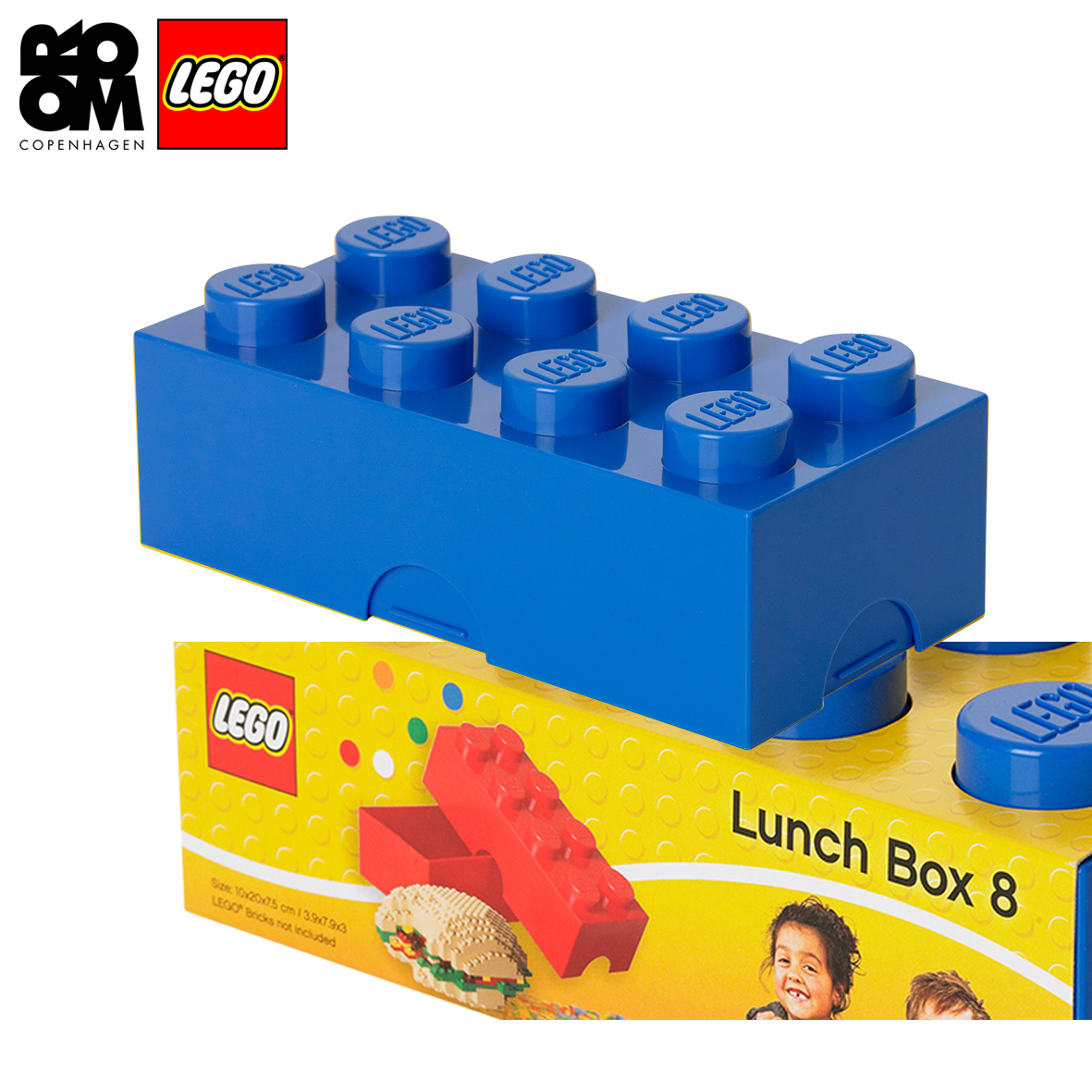 XL Lego Lunchbox, oder Etui etc, Blau - Znünibox (Brotdose, Aufbewahrungsbox), Room Copenhagen (4BA)