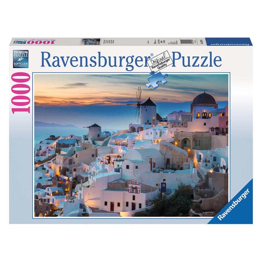 Ravensburger Puzzle,Night over Santorini - Puzzle 1000tlg, Abend über Santorini