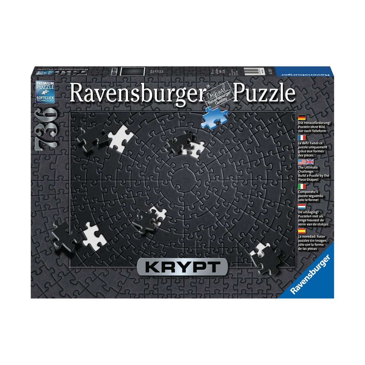 Ravensburger Puzzle 736 - Krypt Black - Krypt Black -Schwarzes Puzzle 736 Teile
