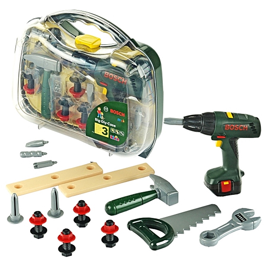 Bosch Kinder Werkzeug-Koffer von KLEIN - Kinder Werkzeugkoffer Bosch, mit Schlagbohrer und Werkzeugen