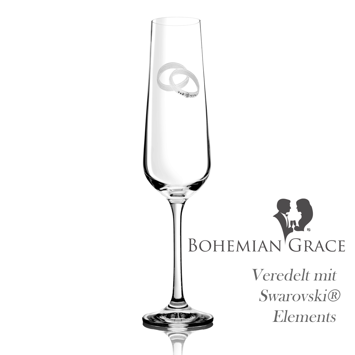 Sektglas ALLEGRO von Bohemian Grace - Champagnerglas ALLEGRO, mit Swarovski Elements