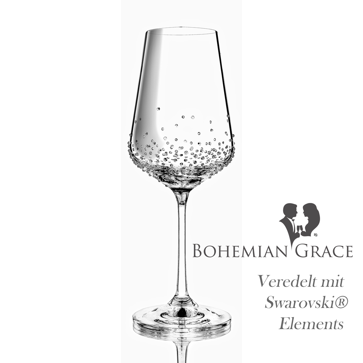 Weinglas 2Stk AMON Style Rhea - Weiss- oder Rotweingläser AMON 2Stk, mit Swarovski Elements