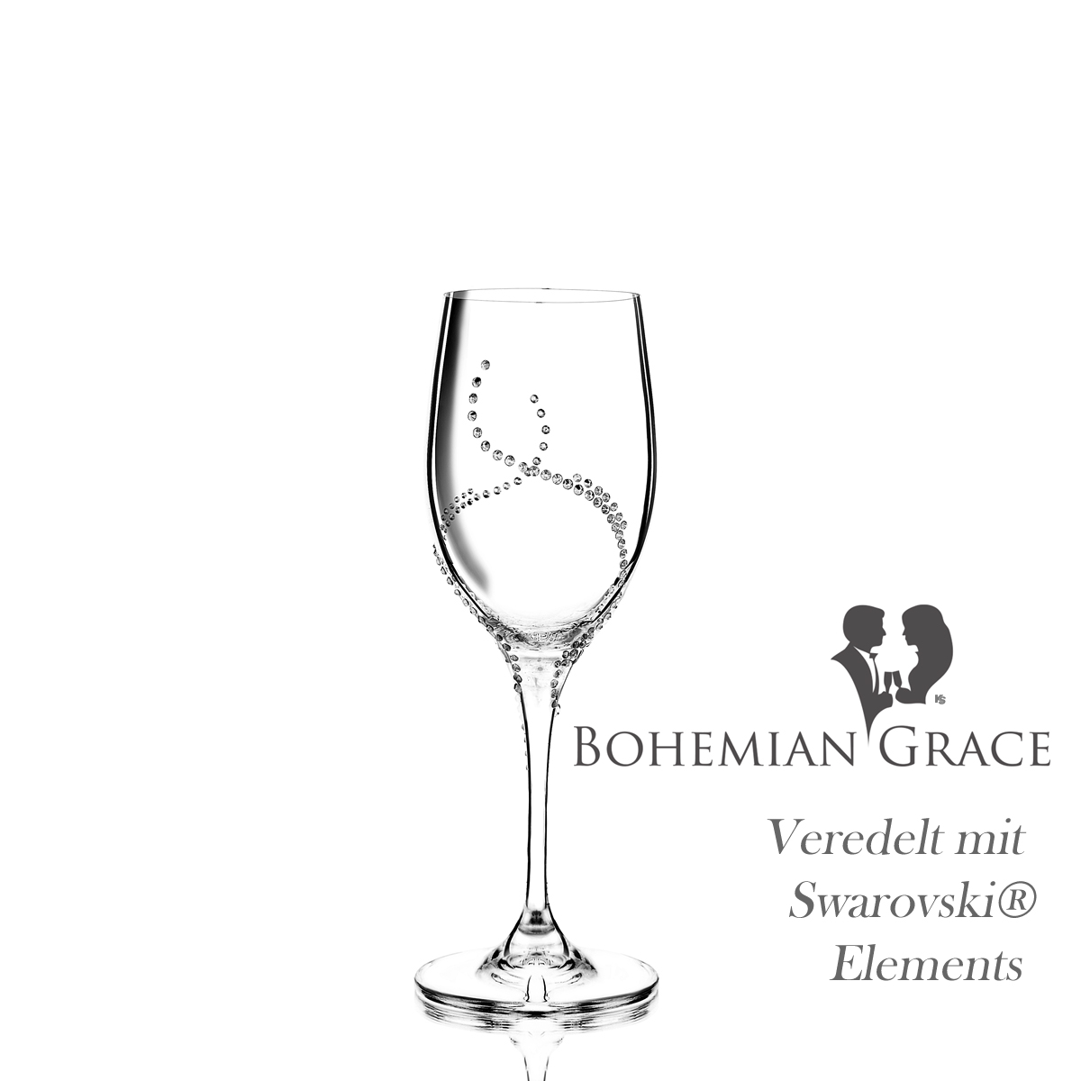 Weinglas 2Stk HARMONIA Bohemian Grace - Weissweingläser HARMONIA 2Stk, mit Swarovski Elements