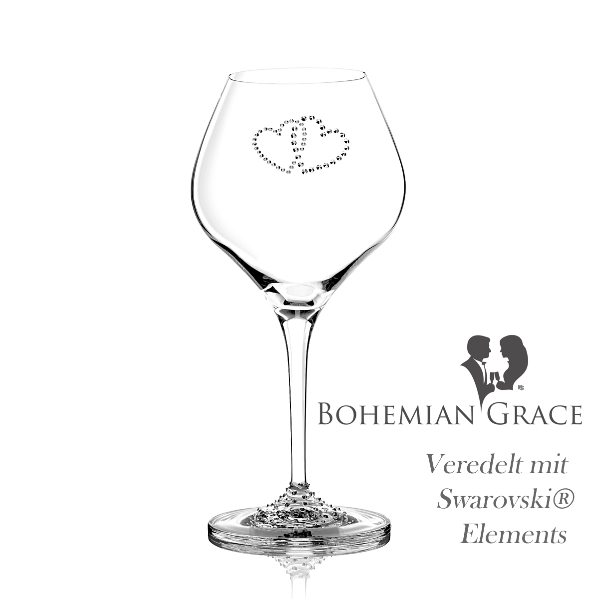 Weinglas 2Stk VALENTINE Bohemian Grace - Weissweingläser VALENTINE 2Stk, mit Swarovski Elements