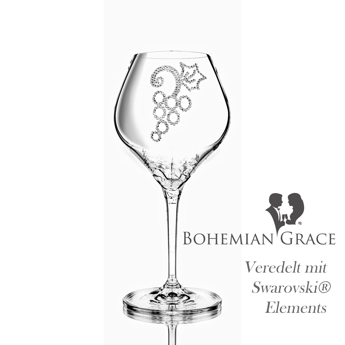 Weinglas 2Stk GRAPES Bohemian Grace - Weissweingläser GRAPES 2Stk, mit Swarovski Elements