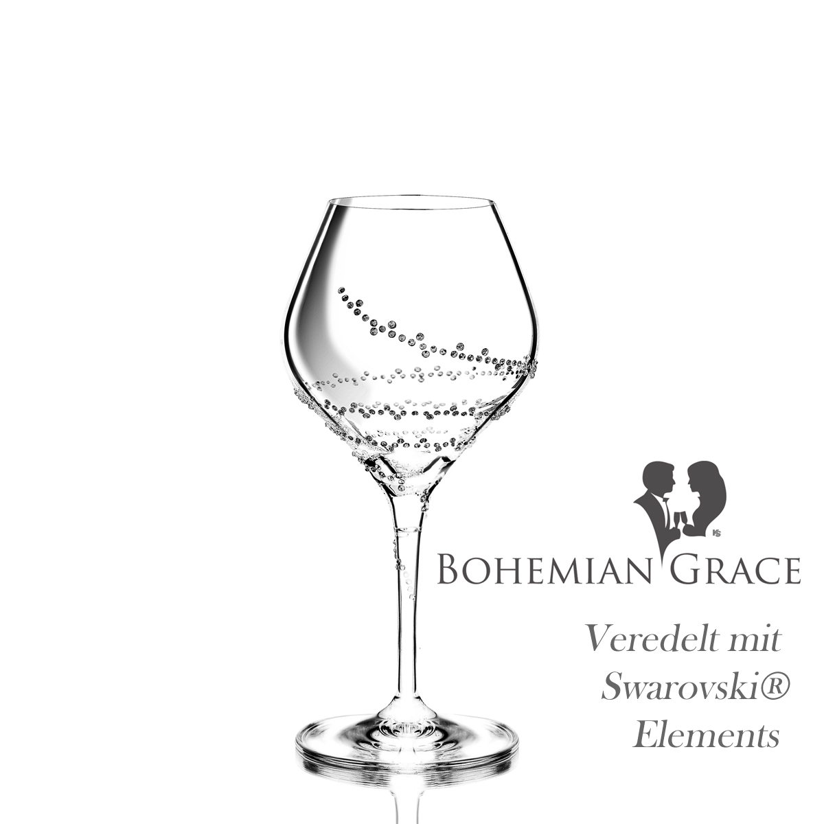 Weinglas 2Stk SELENE Bohemian Grace - Weissweingläser SELENE 2Stk, mit Swarovski Elements