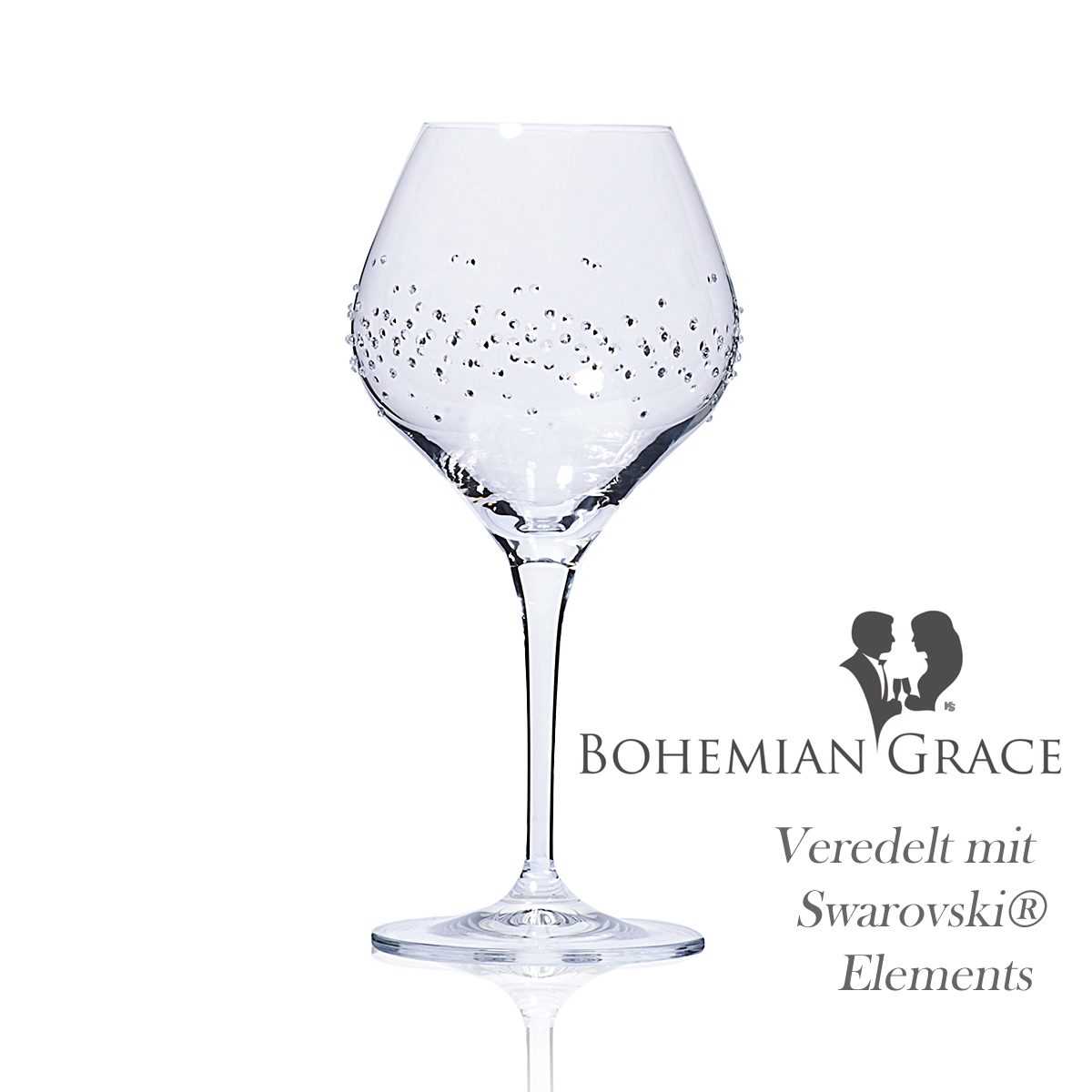 Weinglas 2Stk HERMES 280 Bohemian Grace - Weissweingläser HERMES 2Stk, mit Swarovski Elements