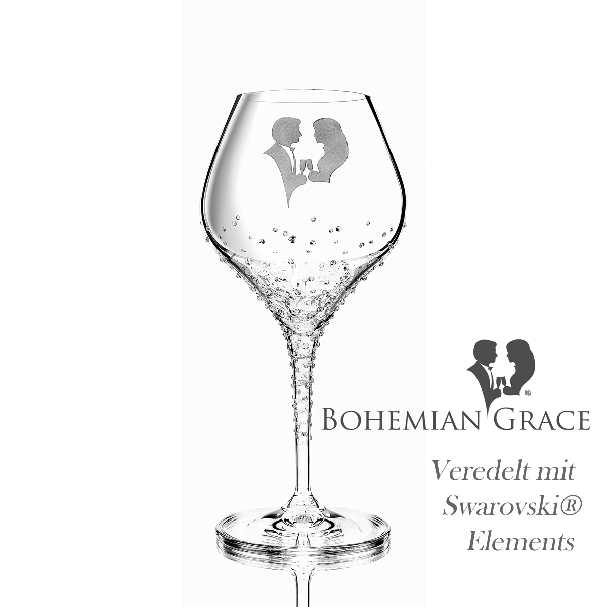 Weinglas 2Stk ROMANCE Bohemian Grace - Weissweingläser ROMANCE 2Stk, mit Swarovski Elements