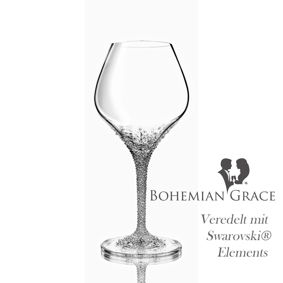 Weinglas 2Stk POSEIDON 280ml B. Grace - Weissweingläser POSEIDON 2Stk, mit Swarovski Elements