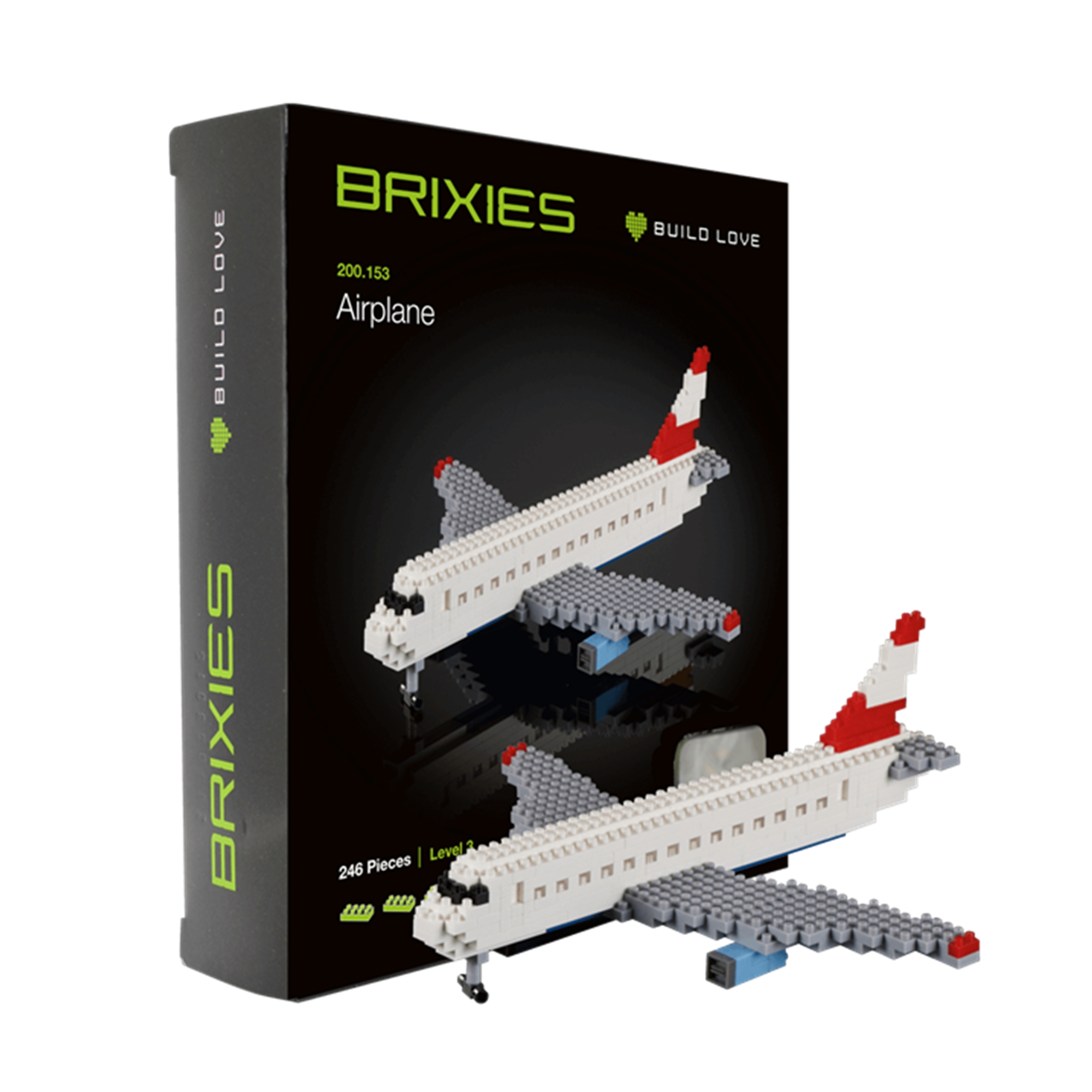 Flugzeug - mini Bausteine Airplane - Airplane - Bausatz aus Brixies mini Bausteinen (Bauklötzen)